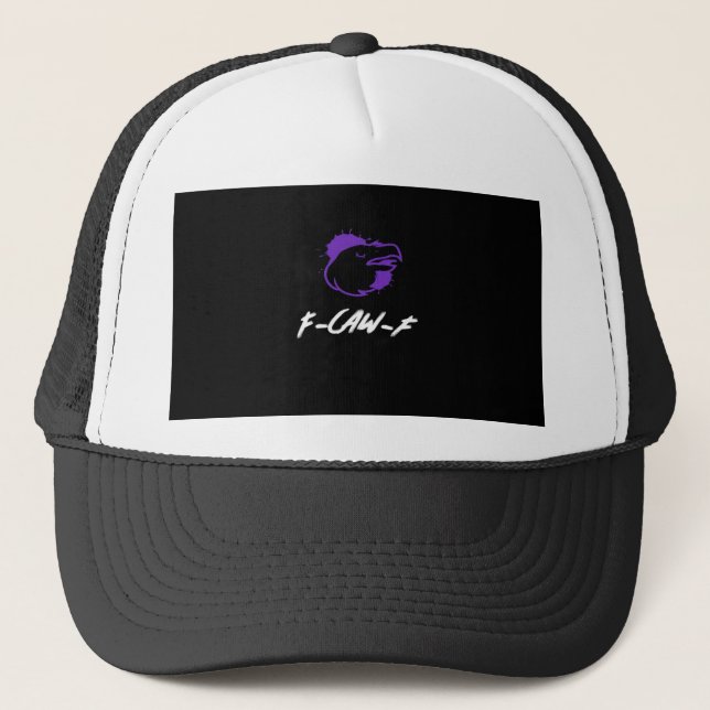 Funny Crow Logo F-Caw-F – Caws For Attention! Clas Truckerkappe (Vorderseite)
