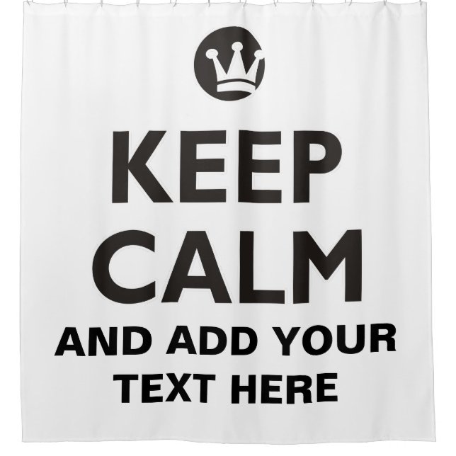 Funny Crown black & BEHALTEN CALM + text Duschvorhang (Vorderseite)