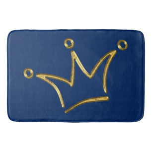 Funny Crown Gold + Ihr Backgr. & Text Badematte