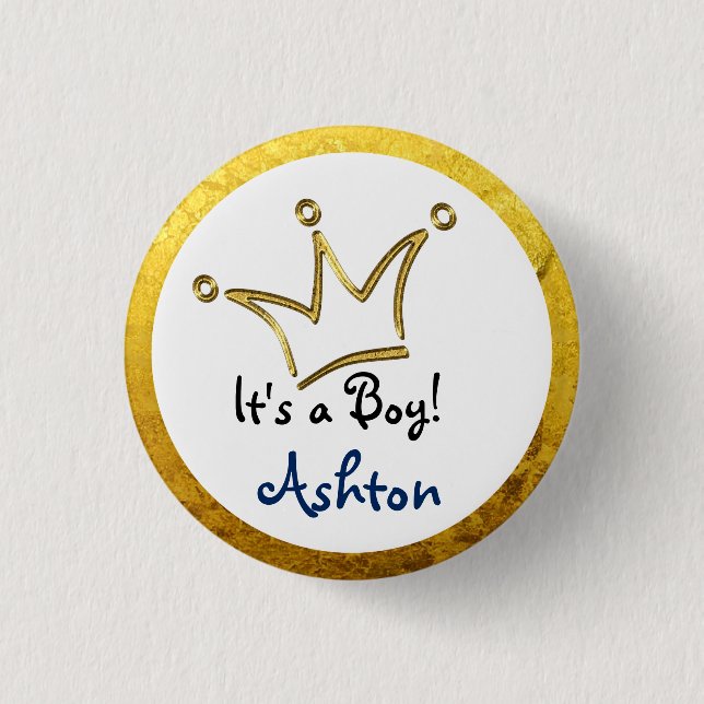 Funny Crown Gold + Ihr Backgr. & Text Button (Vorderseite)