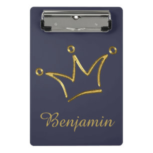 Funny Crown Gold + Ihr Backgr. & Text Mini Klemmbrett