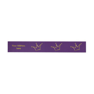 Funny Crown Gold + Ihr Backgr. & Text Rundum-Adressaufkleber