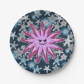 Funny Crown of Thorns Starfish mit einem Spiegel Pappteller