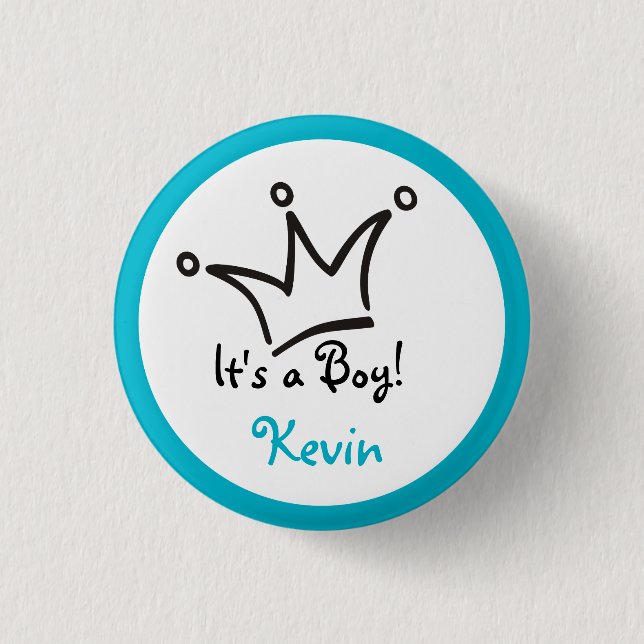Funny Crown schwarz + dein Backgr. & Text Button (Vorderseite)