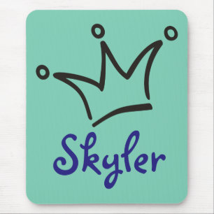 Funny Crown schwarz + dein Backgr. & Text Mousepad