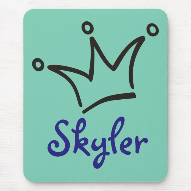 Funny Crown schwarz + dein Backgr. & Text Mousepad (Vorne)