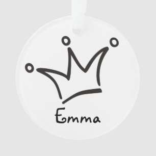 Funny Crown schwarz + dein Backgr. & Text Ornament