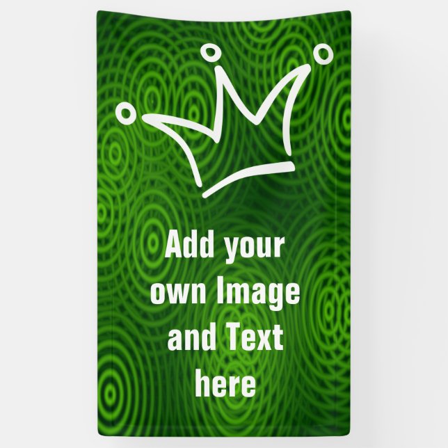 Funny Crown weiß + Ihr Backgr. & Text Banner (Vertikal)