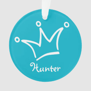 Funny Crown weiß + Ihr Backgr. & Text Ornament