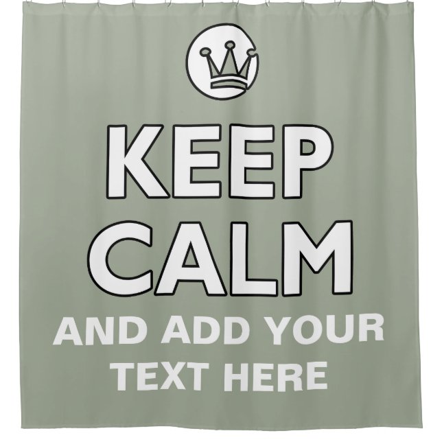 Funny Crown white & BEHALTEN CALM + text Duschvorhang (Vorderseite)