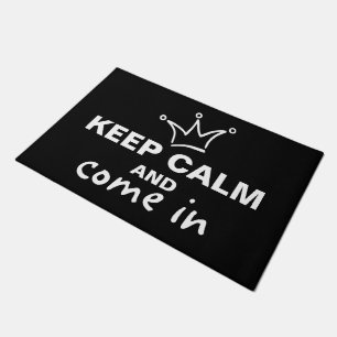 Funny Crown white & BEHALTEN CALM + text Fußmatte