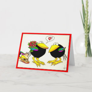 Funny Crows Valentine's Day carte de voeux