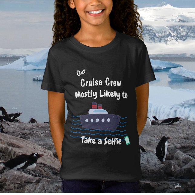  Funny Cruise Kids Take Selfie Personalize  T-Shirt (Customize front of shirt)