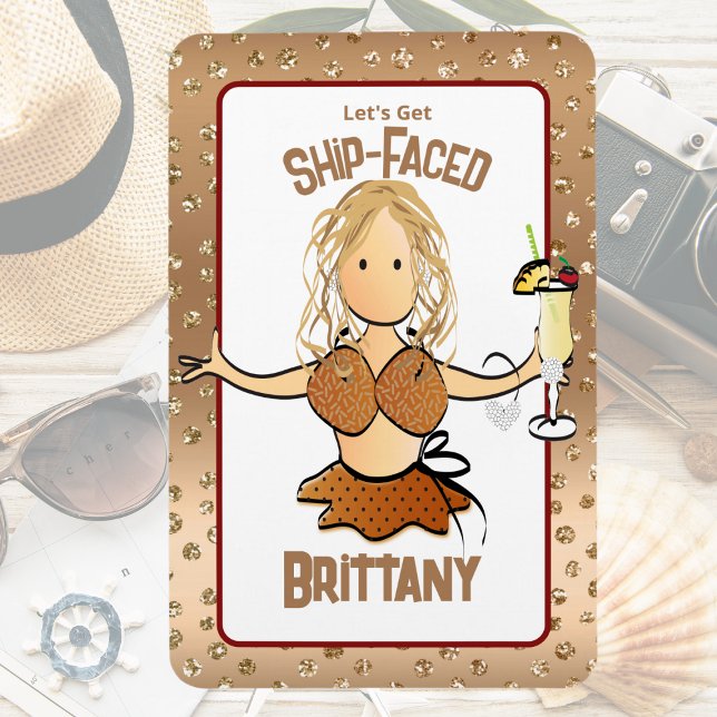 Funny Cruise Schiff Tür für ihr blonde Party Girl Magnet (Von Creator hochgeladen)