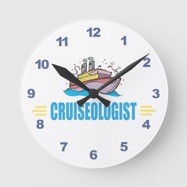 Funny Cruise Ship Runde Wanduhr (Vorderseite)