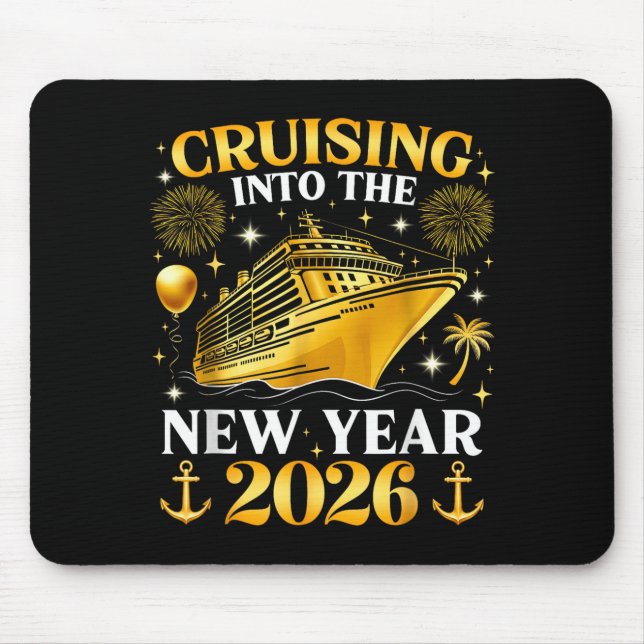 Funny Cruising Into 2026 New Year Matching Family  Mousepad (Vorne)