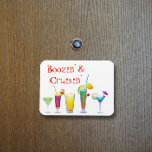 Funny Cruse Door Stateroom Magnet Drinks Cocktails<br><div class="desc">This design was created though digital art. It may be personalized in the area provide or customizing by choosing the click to customize further option and changing the name, initials or words. You may also change the text color and style or delete the text for an image only design. Kontakt...</div>