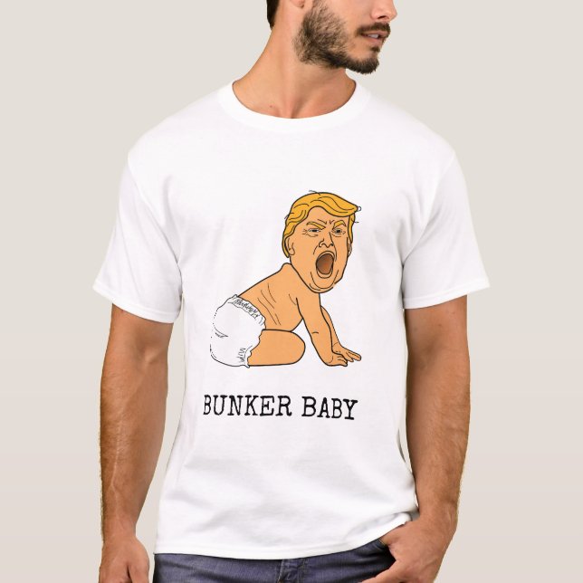 Funny Cry Donald Trump Bunker Baby T-Shirt (Vorderseite)