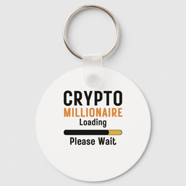 Funny crypto Millionaire Loading bitte warten Hand Schlüsselanhänger (Vorderseite)