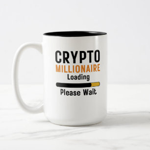 Funny crypto Millionaire Loading bitte warten Hand Zweifarbige Tasse