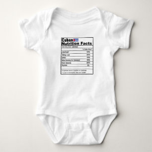 Funny Cuban Nutrition Fact Baby Onsie Strampler