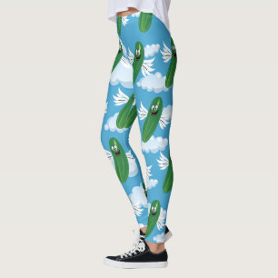 Funny Cucumber Pickles Food Spaß Fantasy Emojis Leggings