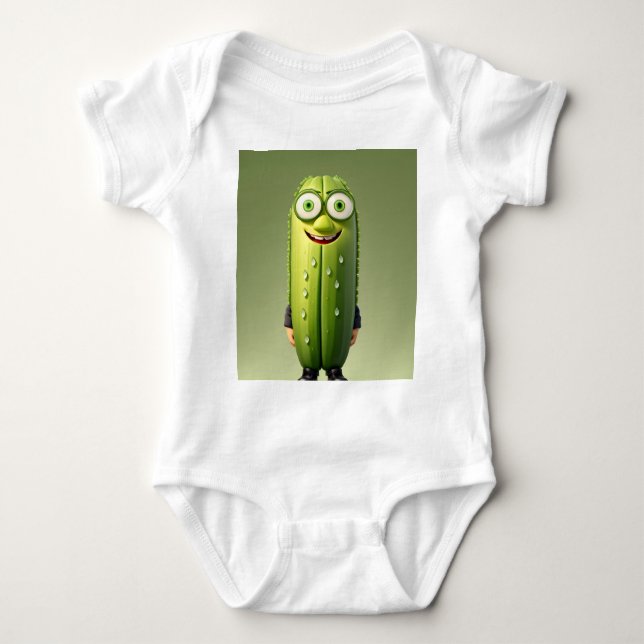 Funny cucumper Charakter Baby Strampler (Vorderseite)