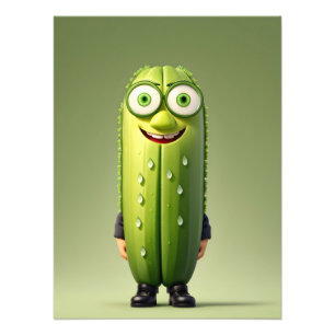 Funny cucumper Charakter Fotodruck