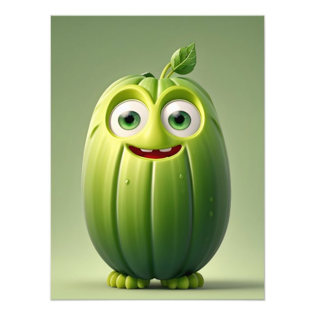 Funny cucumper Charakter Fotodruck (Vorne)