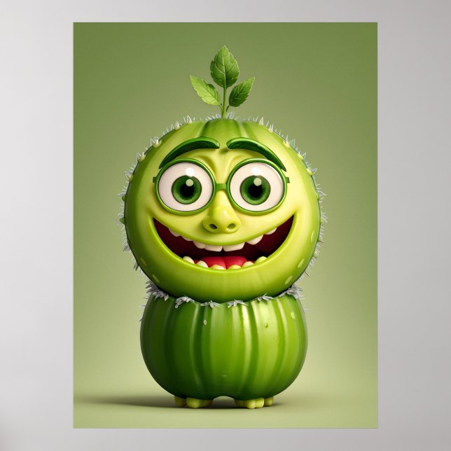 Funny cucumper Charakter Poster (Vorne)
