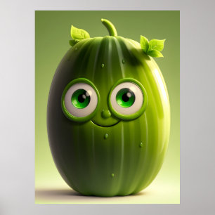 Funny cucumper Charakter Poster