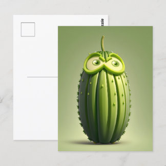 Funny cucumper Charakter Postkarte