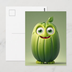 Funny cucumper Charakter Postkarte