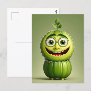 Funny cucumper Charakter Postkarte