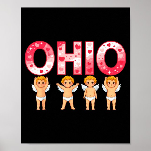 Funny Cud Ohio Midwestern Party O-h-i-o In Valenti Poster (Vorne)