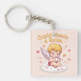 ​Funny Cupid "Cupid Needs a Raise" Cute Schlüsselanhänger