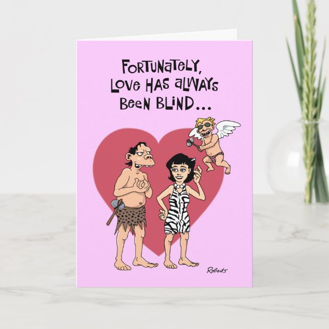 Funny Cupid Valentine Carte de voeux (Devant)