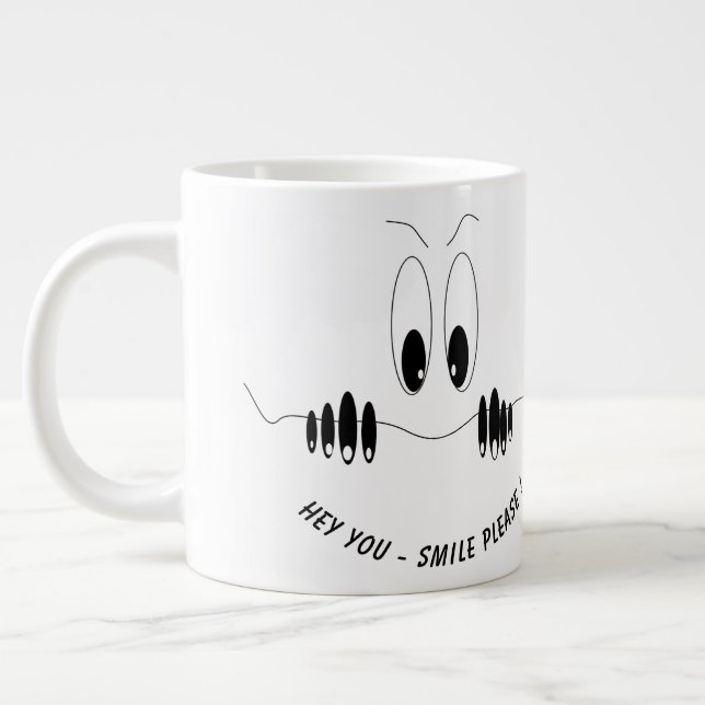 Funny Curiosity Eyes Coffee Tasse Lächeln (Links)