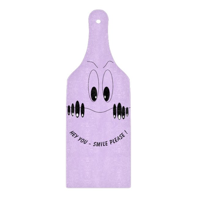 Funny Curiosity Eyes Cutting Board - Custom Text Schneidebrett (Vorderseite)