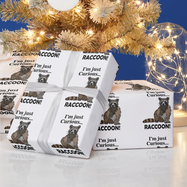 Funny Curious Raccoon Geschenkpapier (Feiertage)