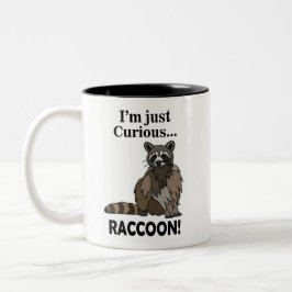 Funny Curious Raccoon Zweifarbige Tasse