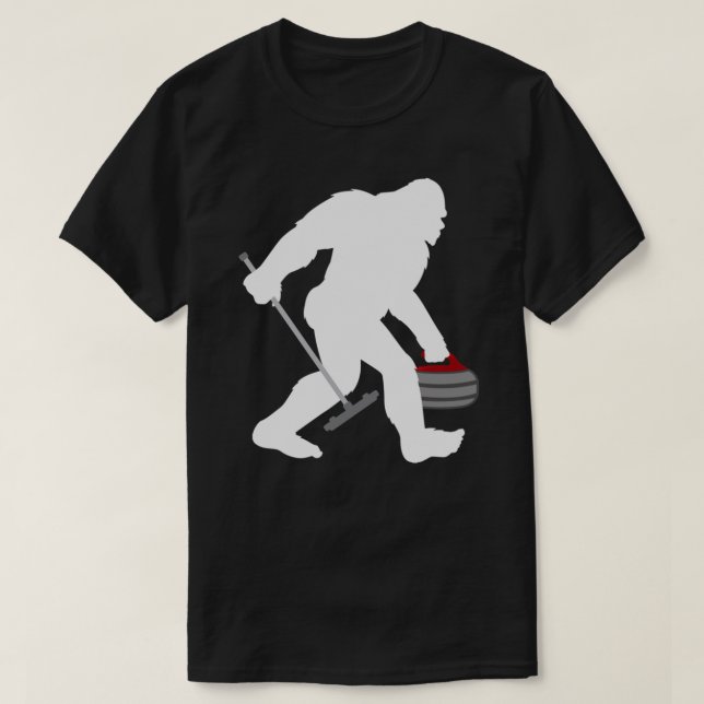 Funny Curling Bigfoot Geschenk Sasquatch Curling L T-Shirt (Design vorne)