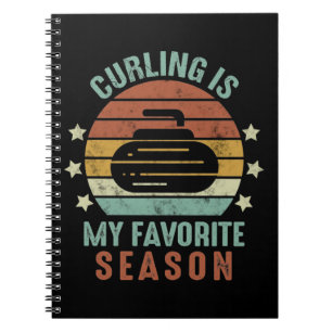 Funny Curling Ice Sportsaison Notizblock