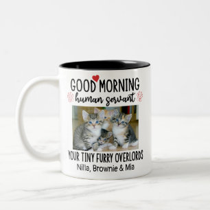 Funny Custom 2 Cat Fotos Tasse für Katzen Liebhabe