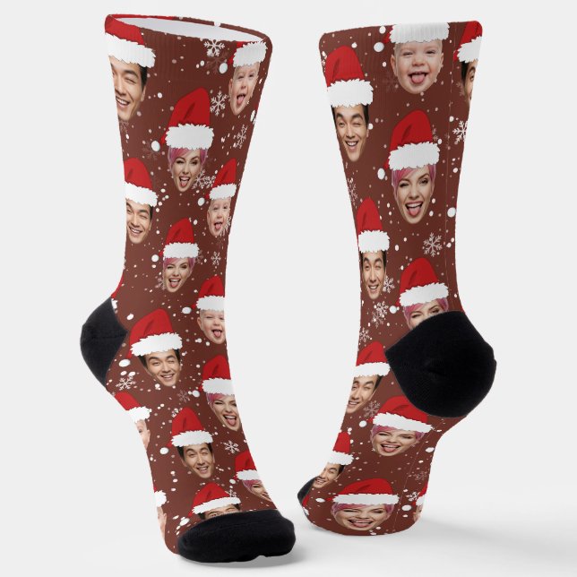 Funny Custom 3 gegenüber Weihnachts-Weihnachtsmann Socken (Gewinkelt)