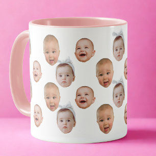 Funny Custom Baby Face Foto Face 3 Fotos Tasse