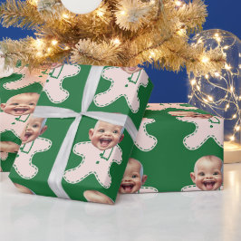 Funny Custom Baby Face Foto Lebkuchen Weihnachten Geschenkpapier