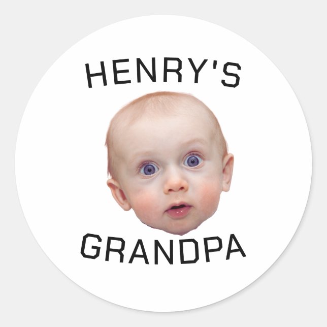 Funny Custom Baby Face Runder Aufkleber (Vorderseite)