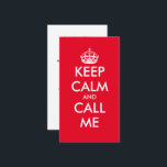 Funny custom Behalt Calm Visitenkartenvorlage Visitenkarte<br><div class="desc">Funny custom Behalt Calm Visitenkartenvorlage. Berufliche Visitenkarte in Rot oder Farbe. Moderne Typografie mit Krone. Behalt ruhig und ruf mich an. Ideal für jede Art von Unternehmen oder Selbstständigen. Geben Sie Ihre Dienstleistungen oder den Handel auf der Rückseite an. Lächeln Sie Ihre Kunden mit einer lustigen Bürokarte.</div>