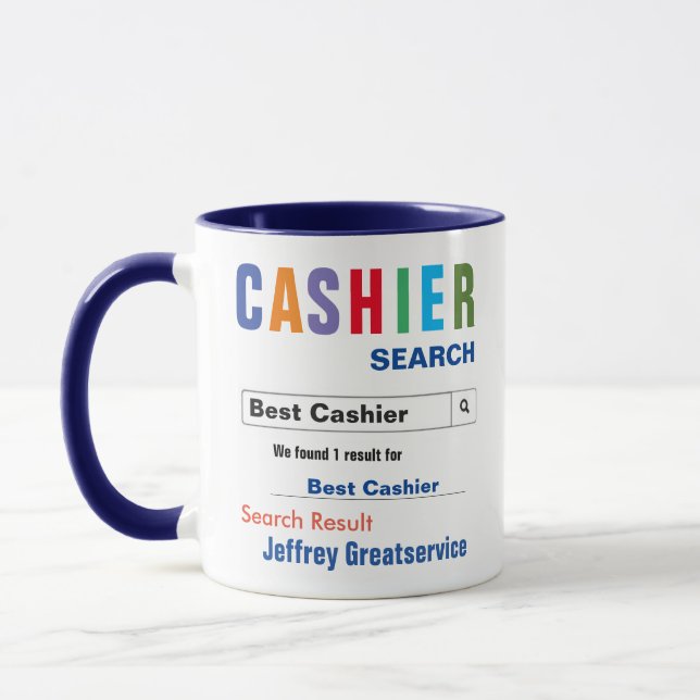 Funny Custom Best Cashier Tasse (Links)